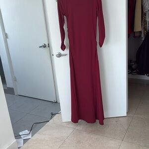 Red Long Sleeve Sheath Dress for Wedding Guests